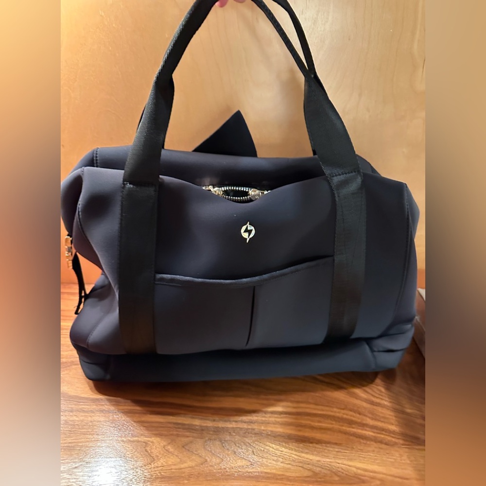 Black Neoprene Overnight/Gym Bag